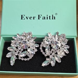 Silver Tone Crystal/Rhinestone Earrings